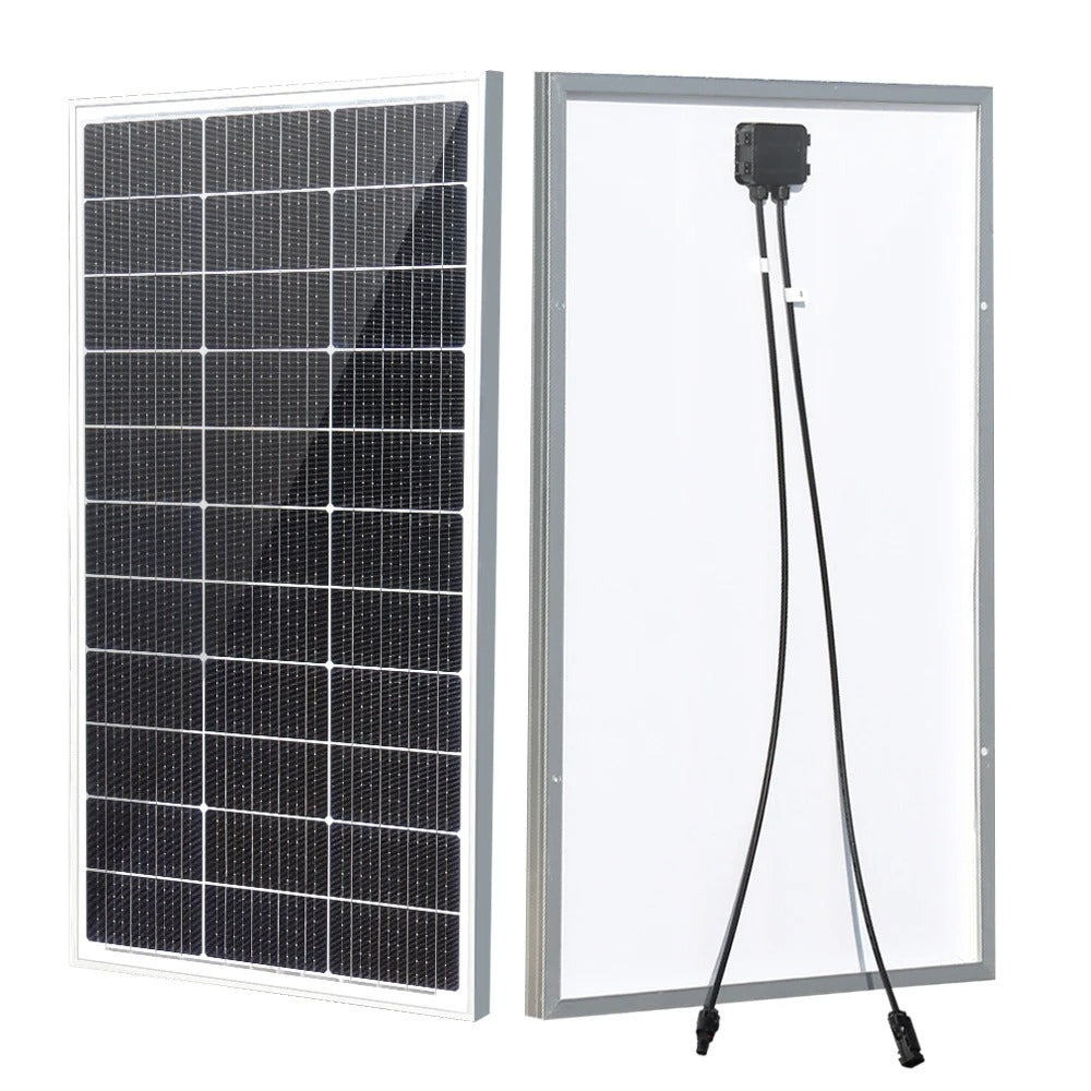 Wuzeck 100w Rigid Solar Panel Power 100 Watt 18v Monocrystalline Silicon Cell Waterproof Charging 12v Camping Home Balcony Car