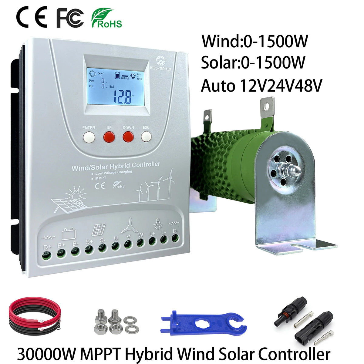 2000W 12V 24V 48V MPPT Hybrid Solar Controller With WIFI LCD Display by 54 Energy - Renewable Energy Store
