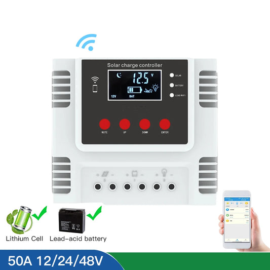 20A 30A 40A 50A 60A Solar Charge Controller With WiFi APP Control For 12V 24V 48V Battery by 54 Energy - Renewable Energy Store