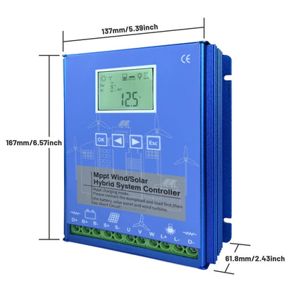2200W MPPT Hybrid Wind Solar Charge Controller 12V 24V 48V Regulator by 54 Energy - Renewable Energy Store
