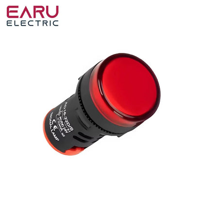 22mm Panel Mount LED Indicator Light AD16-22DS 12V 24V 110V 220V 380V Three-Phase Red Green Blue Yellow White Pilot Lamp