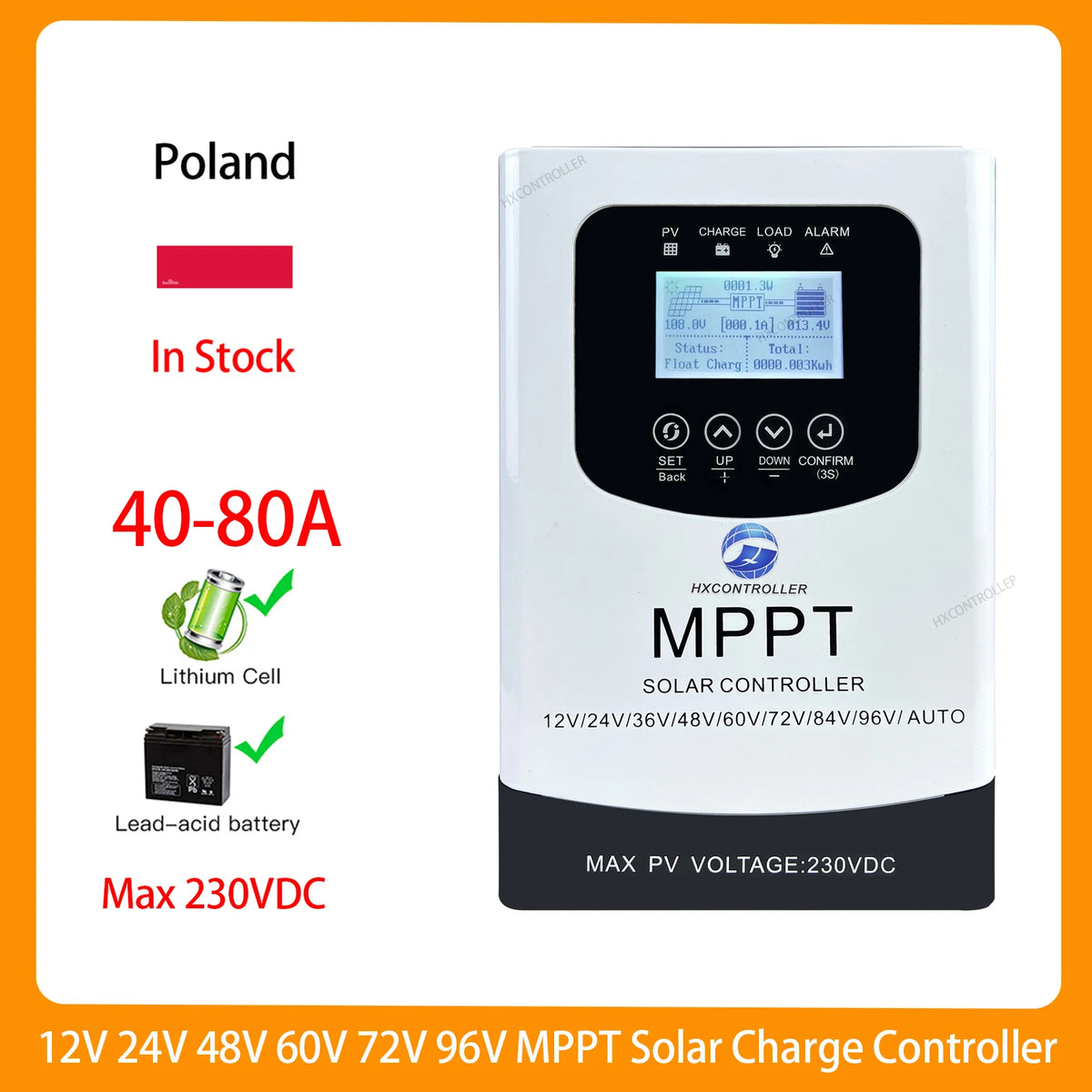 230VDC MPPT Solar System Charge Controller 80A 60A 40A WIFI RS485 by 54 Energy - Renewable Energy Store