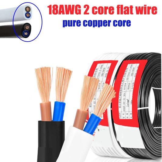 2Core 18AWG Flat PVC Sheathed Wire for Solar Panel LED Lighting by 54 Energy - Renewable Energy Store