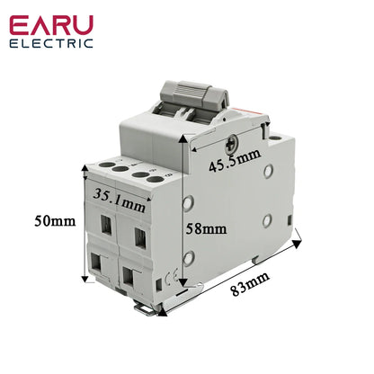 2P 40A 63A MTS Dual Power Manual Transfer Interlock Circuit Breaker Din Rail Isolating Discounnecting Switch by 54 Energy - Renewable Energy Store