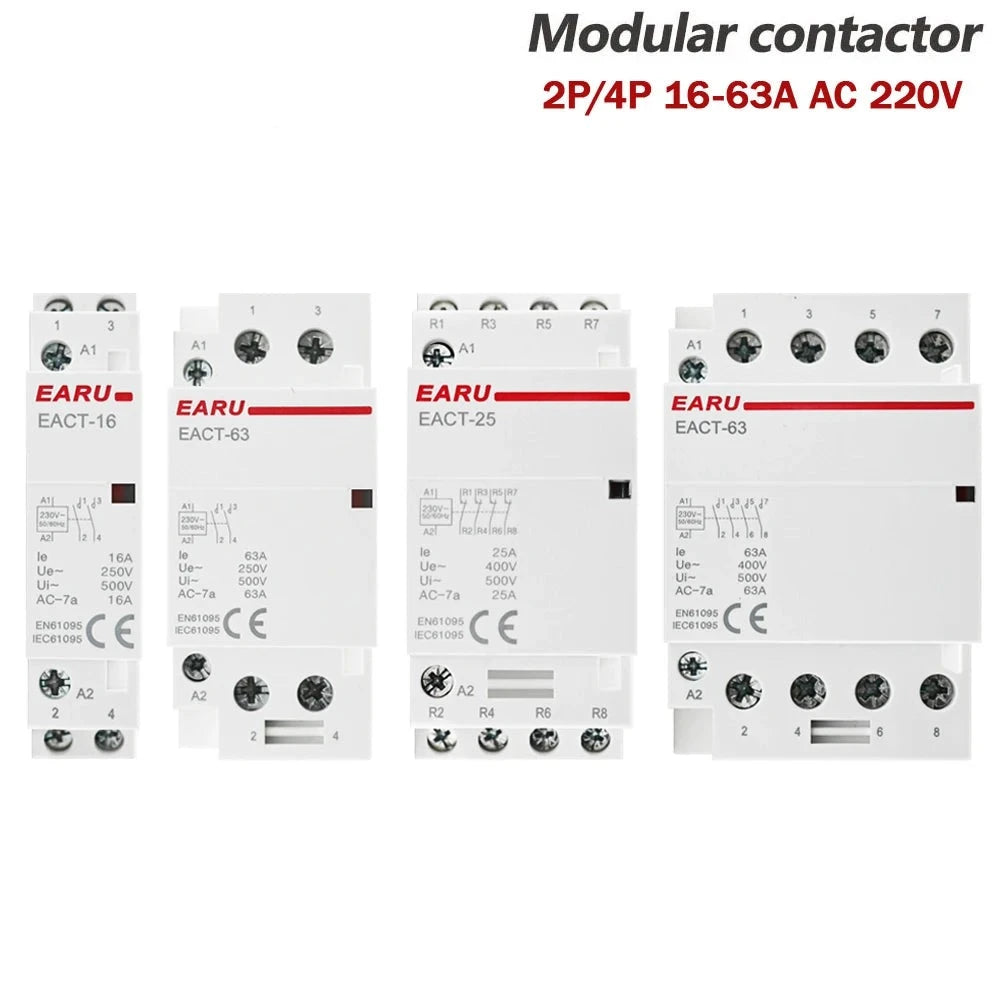 2P 4P 16A 20A 25A 32A 50A 40A 63A AC 220V 50 60Hz Din Rail Household Modular AC Contactor Switch Controller DIY Smart Home Hotel by 54 Energy - Renewable Energy Store