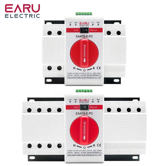2P 4P 63A 125A ATS PV Dual Power Automatic Transfer Switch AC220V 400V 50/60Hz Type MCB Auto Manual Sal Switches Circuit Breaker