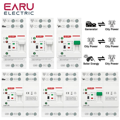 2P 4P 80A CA 230V 110V Conmutador de transferencia automático Mini ATS Selectores eléctricos de doble potencia PV solar Alimentación ininterrumpida