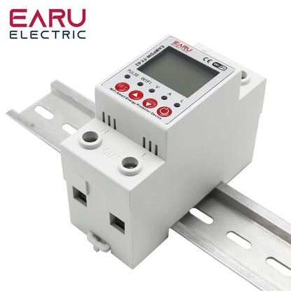 2P 63A 230V Tuya WiFi Smart Energy Meter Power kWh Meter Earth Leakage Over Under Voltage Protector Relay Device Switch Breaker by 54 Energy - Renewable Energy Store