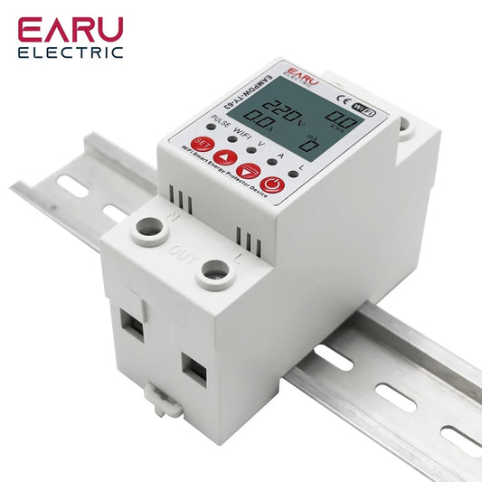 2P 63A TUYA APP WiFi Smart Circuit Earth Leakage Over Under Voltage Protector Relay Device Switch Breaker Energy Power kWh Meter by 54 Energy - Renewable Energy Store