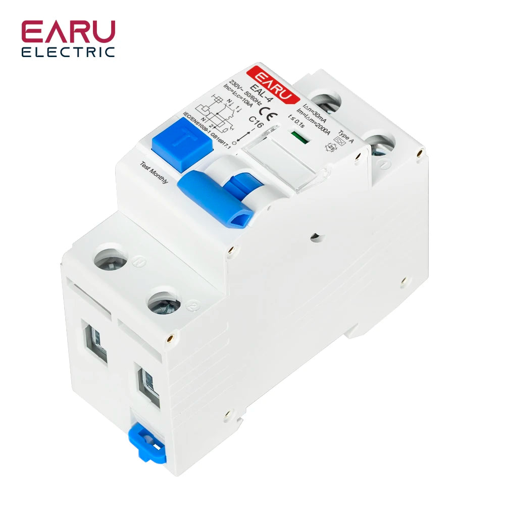 Disyuntor 2P AC230V 20A/25A/32A 30mA RCBO Tipo A L7-Arquitectura Curva de protección contra fugas B/C Características de disparo