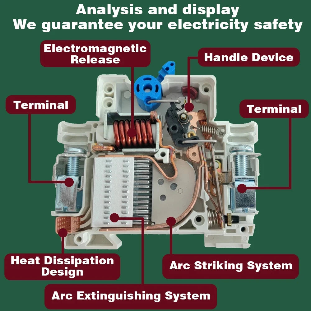 2P DC 1000V AC 400V MCB Solar PV Mini Circuit Breaker 6A-80A Overload Protection Short Circuit Protection  Switch Photovoltaic