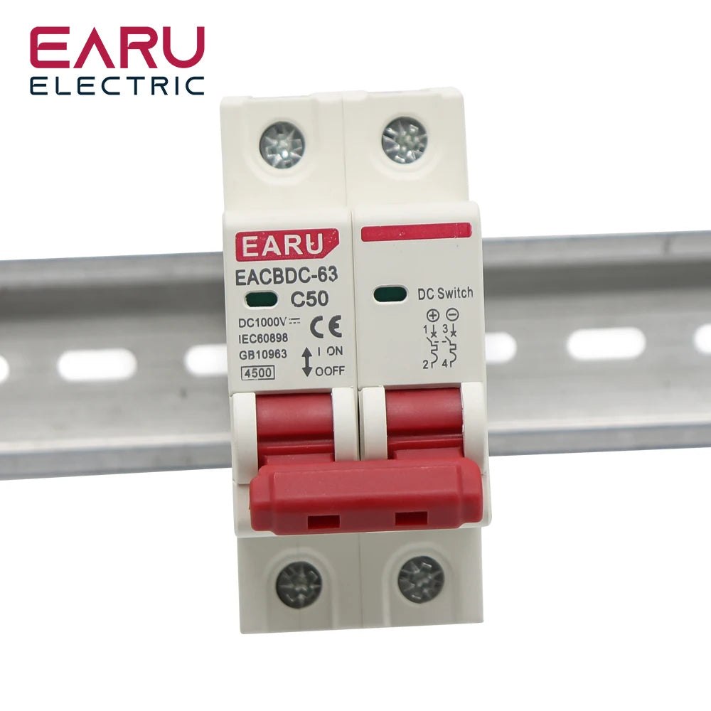 2P DC 1000V MCB Solar Mini Circuit Breaker Overload Protection Switch 6A 10A 16A 20A 25A 32A 40A 50A 63A DC1000V Photovoltaic PV by 54 Energy - Renewable Energy Store