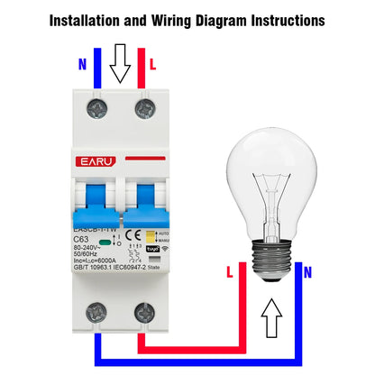 2P Tuya WiFi Smart Circuit Breaker MCB Timer Relay Switch Remote Control AC 63A 16A Power-off Memory Alexa Google Home Assistant