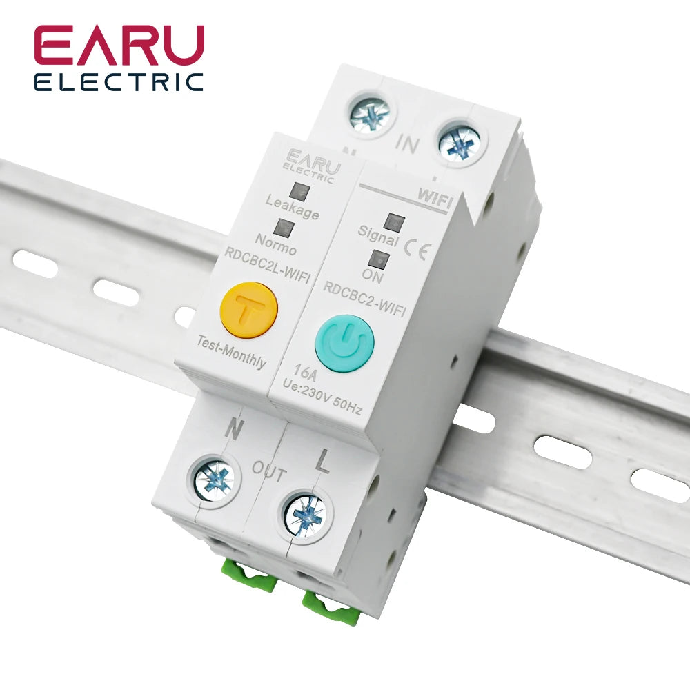 2P WIFI Circuit Breaker Energy Power kWh Meter Time Timer Switch Relay Voltmeter Current Leakage Protection RCBO Remote Control by 54 Energy - Renewable Energy Store