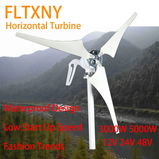 3000W 5000W Windmill 12v 24v 48V New Energy 3 5 6 Blades Wind Turbine Generator Free MPPT Controller For Homeuse Street Lamps by 54 Energy - Renewable Energy Store