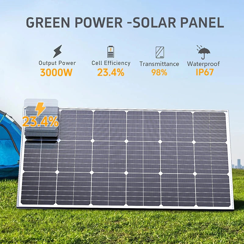 3000W Glass Rigid Solar Panel Kit 18V High Efficiency Monocrystalline by 54 Energy - Renewable Energy Store