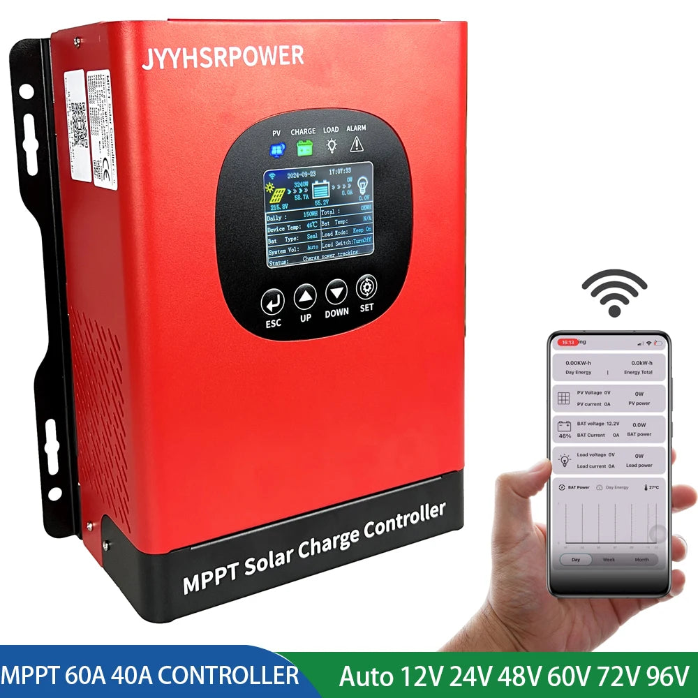 30A 40A 50A 60A 230VDC MPPT Solar Controller With WIFI Monitor by 54 Energy - Renewable Energy Store