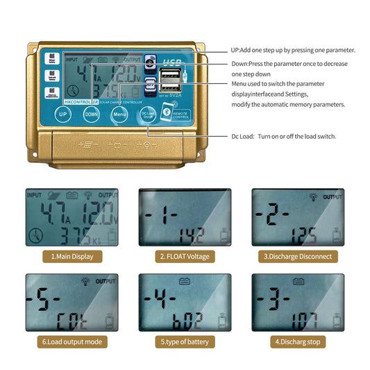 30A/40A/50A 60A Solar Panel Charge Controller With Bluetooth by 54 Energy - Renewable Energy Store