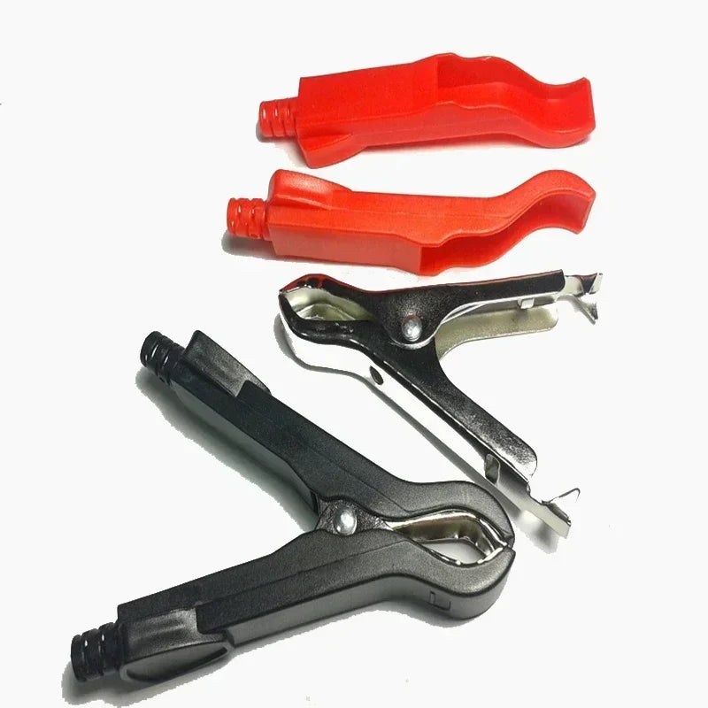 1 Pair 35A 75mm Red Black Crocodile Alligator Clips PVC Insulated by 54 Energy - Renewable Energy Store