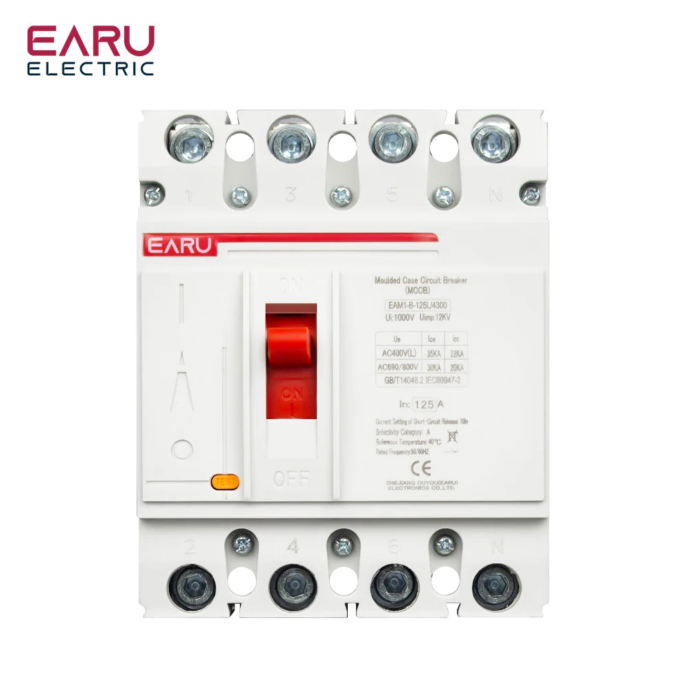 3P 4P AC 400V 100A-630A MCCB Solar Moulded Case Circuit Breaker Overload Protection Switch Protector for Solar PV Photovoltaic