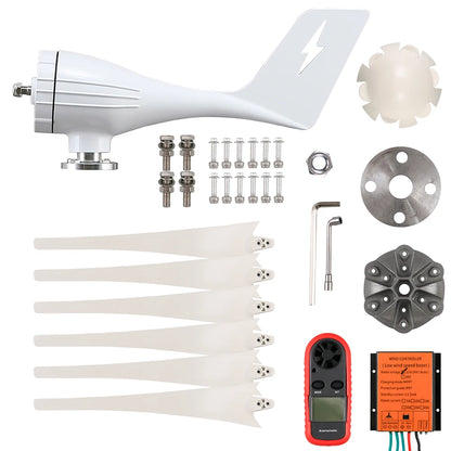 3kw Small Wind Mill Turbine Power Generator Complete Kit 12v 24v 48v 3 Blades Dynamo With MPPT Charge Controller RV Yacht Farm - 54 Energy - Renewable Energy Store