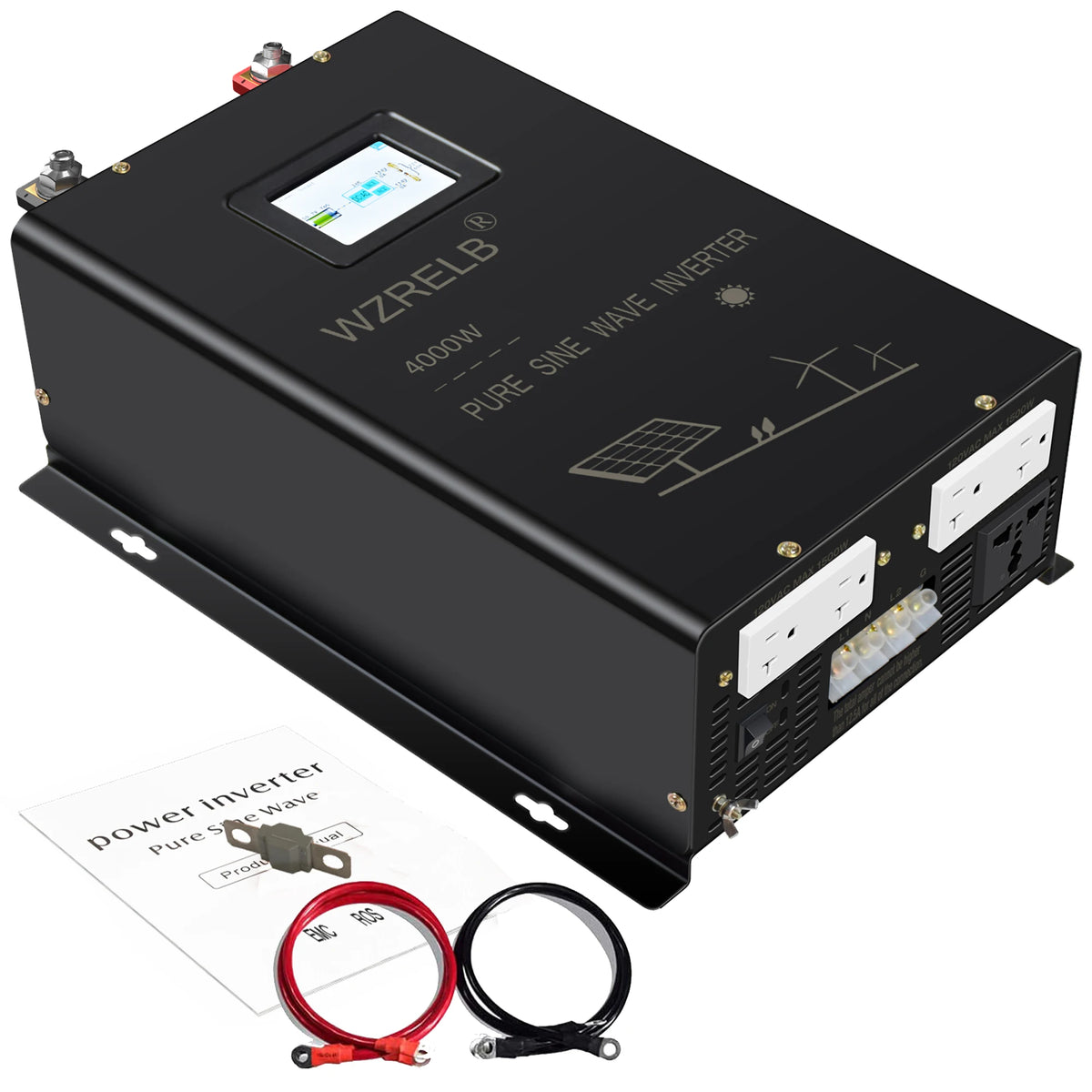 4000W Split phase Pure Sine Wave Inverter 24V/36V/48V/72V/96V DC to 110/220V,120/240V AC Converter Solar Power Battery Generator - 54 Energy - Renewable Energy Store