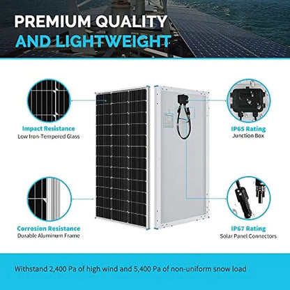 400W 12V Solar Kit with 30A PWM Charge Controller+ Mounting Brackets+Solar Connectors by 54 Energy - Renewable Energy Store