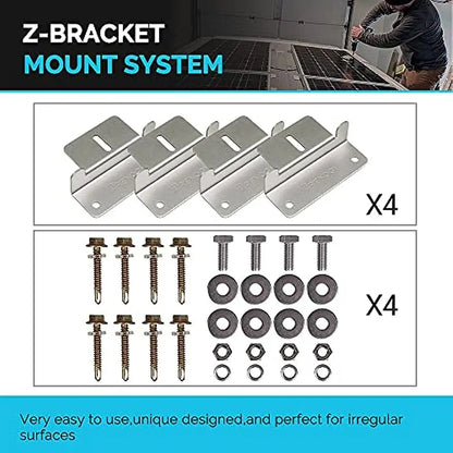 400W 12V Solar Kit with 30A PWM Charge Controller+ Mounting Brackets+Solar Connectors by 54 Energy - Renewable Energy Store