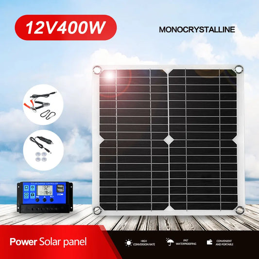 400W Solar Panel Kit With Dual 12V 5V USB Solar Controller by 54 Energy - Renewable Energy Store