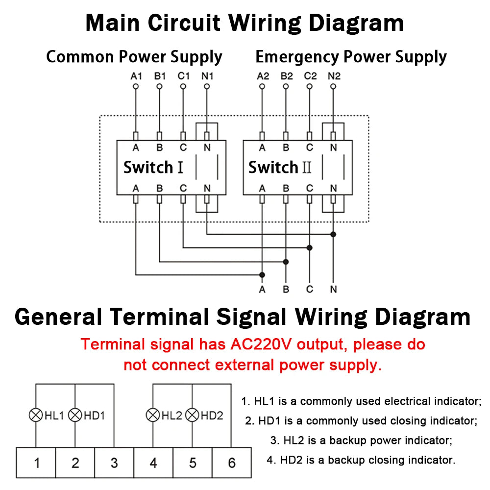 4P 125A AC400V ATS PC Interruptor de transferencia automática Selector eléctrico Auto o Manual 2 Entradas 1 Salida Energía ininterrumpida