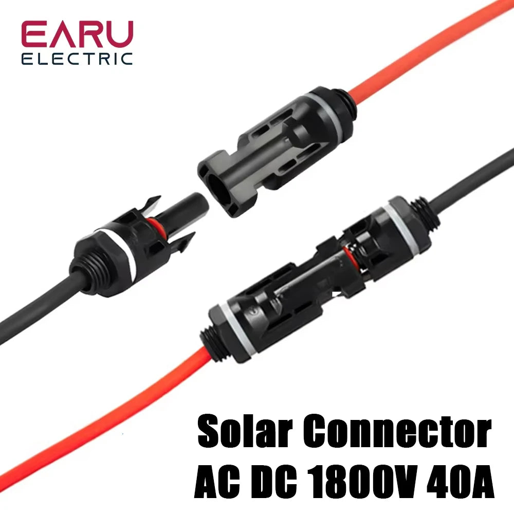 5 ENSEMBLES Connecteurs solaires photovoltaïques étanches IP67 Mâle/Femelle avec câble de 2,5 mm² 14AWG Borne E6012 pour boîte de jonction