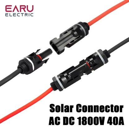 5 ENSEMBLES Connecteurs solaires photovoltaïques étanches IP67 Mâle/Femelle avec câble de 2,5 mm² 14AWG Borne E6012 pour boîte de jonction