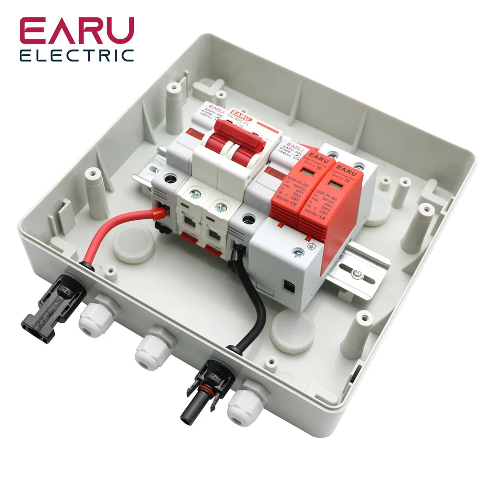 500V 1 Input 1 Output Solar photovoltaic PV Combiner Box With Lightning Protection DC Fuse MCB SPD Waterproof Box IP65 by 54 Energy - Renewable Energy Store