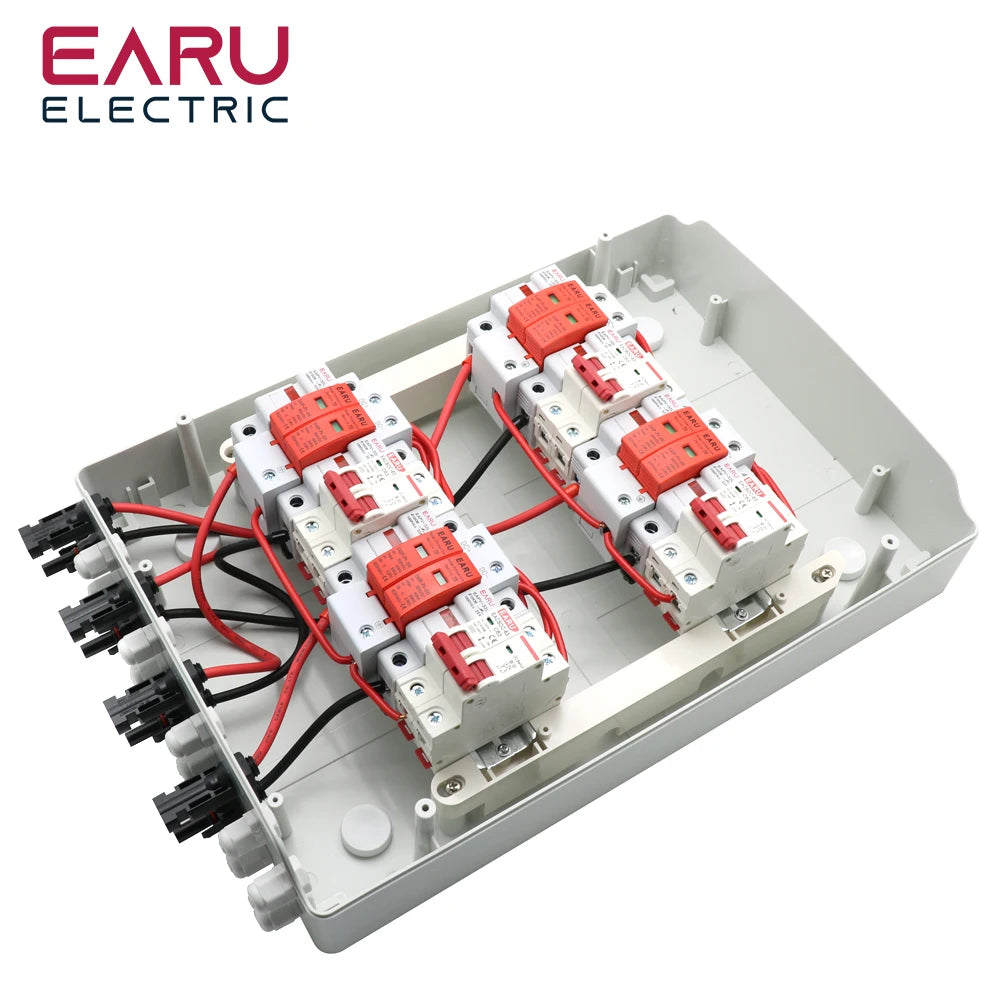 500V 4 Input 4 Output Solar photovoltaic PV Combiner Box With Lightning Protection DC Fuse MCB SPD Waterproof Box IP65 by 54 Energy - Renewable Energy Store
