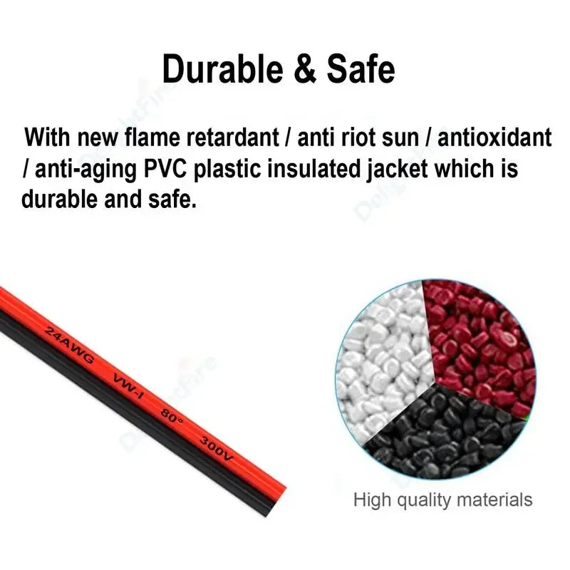 5M/10M/20M 2Pin 12V 24V Tinned Copper Electrical Wire PVC Insulated LED Strip Cable 22 20 18 AWG by 54 Energy - Renewable Energy Store