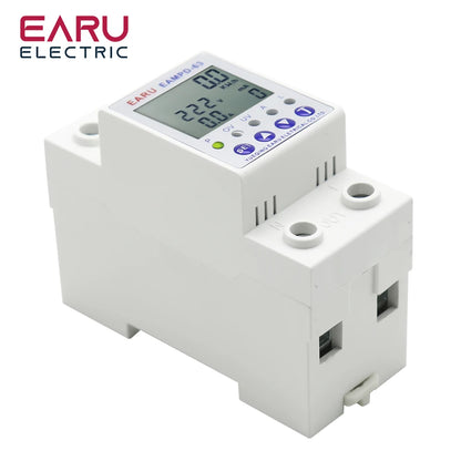 63A AC 230V Earth Leakage Relay with Voltage Protector & Display by 54 Energy - Renewable Energy Store