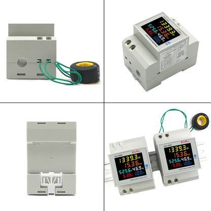 6IN1 Display Smart Meter Din Rail AC Monitor Voltage Current Power Factor Active KWH Electric Energy Frequency Meter D52-2066 by 54 Energy - Renewable Energy Store