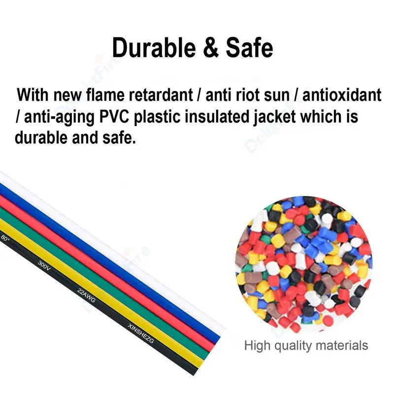 6Pin Extension Electronic Cable 22 20 18 AWG PVC Insulation for RGBWW RGB+CCT LED Strips by 54 Energy - Renewable Energy Store
