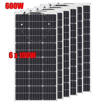 Wuzeck Flexible Solar Panels 1-10pcs 100w Mono Solar Panel Cells 200w 300w 400w - 1000w Power For 12v Battery Rvs Boat Home Car