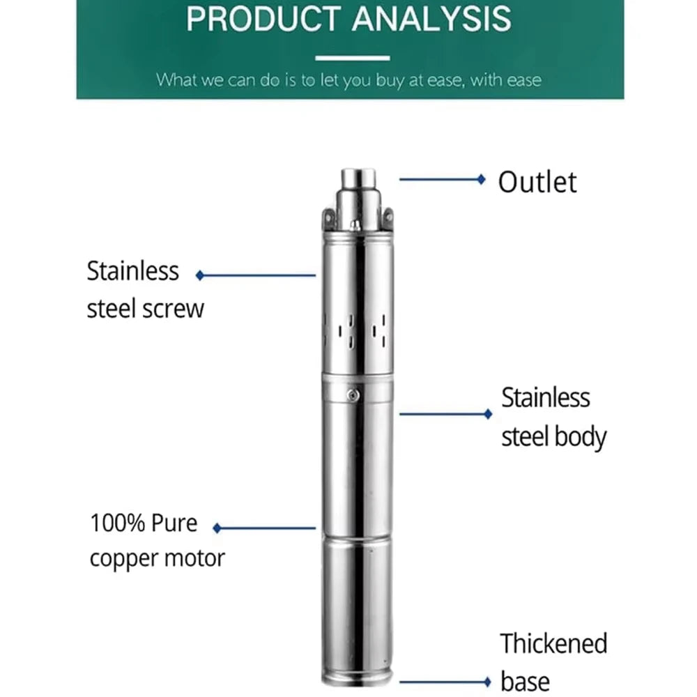 750W 1000W 1200W DC Brushless Stainless Steel Submersible Pump by 54 Energy - Renewable Energy Store