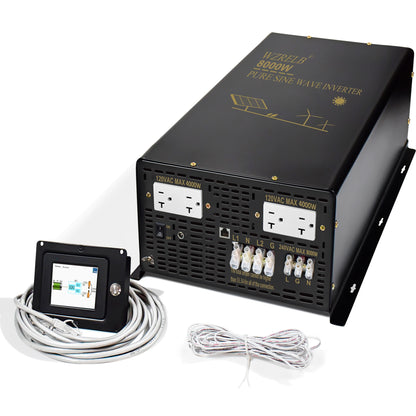 8000W Split-phase Pure Sine Wave Solar Power Inverter Battery 24V/36V/48V/96V DC to 110/220V,120/240V AC Converter Wired Control by 54 Energy - Renewable Energy Store