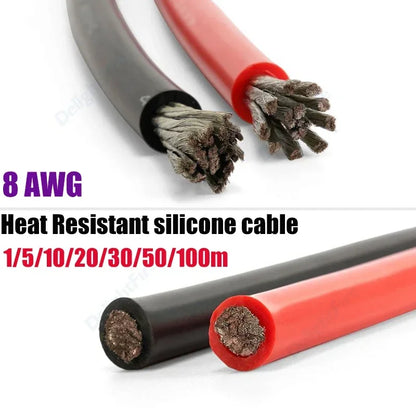 8AWG Heat Resistant Flexible Silicone Cable for Car Solar Panel Battery by 54 Energy - Renewable Energy Store