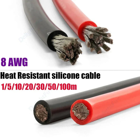 8AWG Heat Resistant Flexible Silicone Cable for Car Solar Panel Battery by 54 Energy - Renewable Energy Store