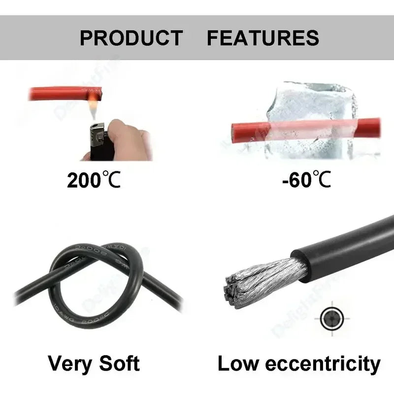 8AWG Heat Resistant Flexible Silicone Cable for Car Solar Panel Battery by 54 Energy - Renewable Energy Store