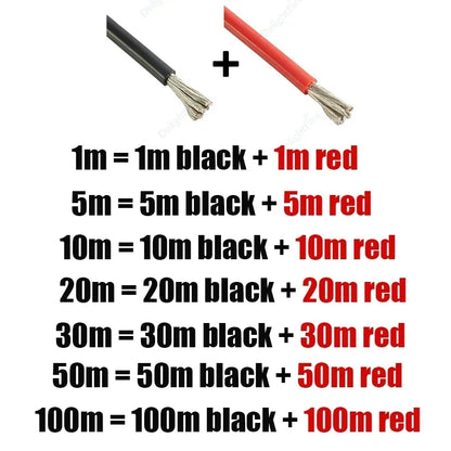 8AWG Heat Resistant Flexible Silicone Cable for Car Solar Panel Battery by 54 Energy - Renewable Energy Store