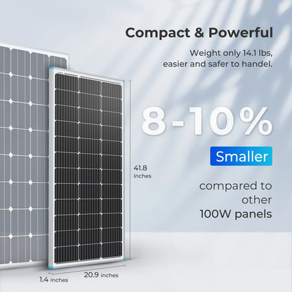 Solar Panel 100 Watt 12 Volt High-Efficiency Monocrystalline PV Module