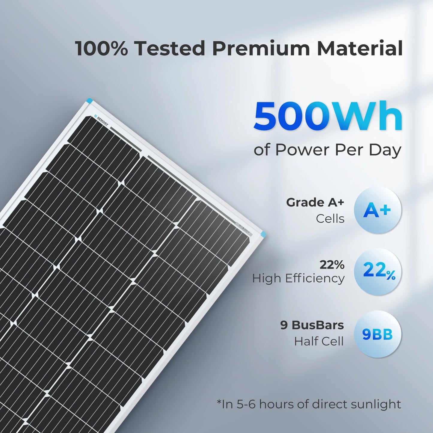 Solar Panel 100 Watt 12 Volt High-Efficiency Monocrystalline PV Module