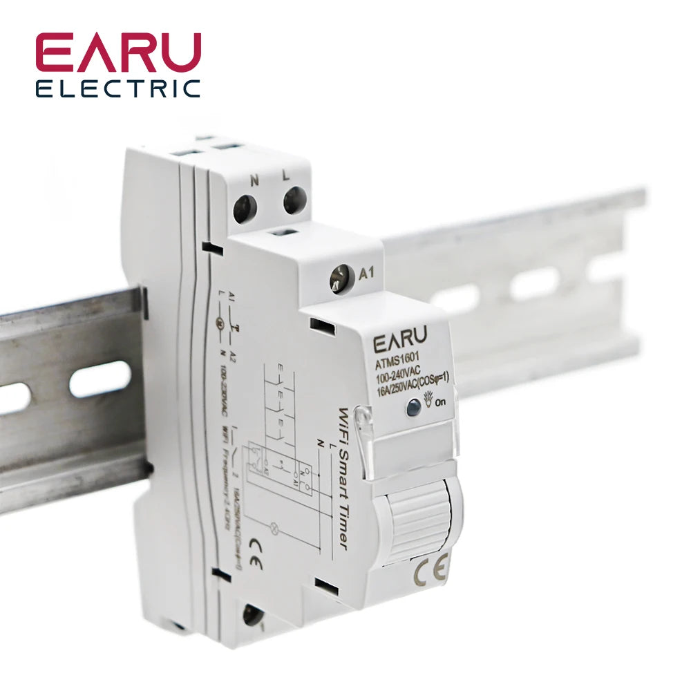 AC 110V 220V 16A Din Rail WIFI Zigbee Smart Timer Relay Switch Circuit Breaker Remote Control by Tuya APP KWH Energy Power Meter by 54 Energy - Renewable Energy Store