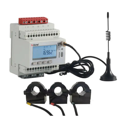 Acrel 1 Pieza Medidor de Energía Inteligente Inalámbrico IoT WIFI Trifásico MQTT RS485 Modbus-RTU con 3 Piezas Transformador de Corriente de Núcleo Dividido 0-1000A