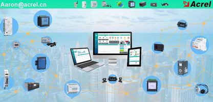Acrel 1 Pieza Medidor de Energía Inteligente Inalámbrico IoT WIFI Trifásico MQTT RS485 Modbus-RTU con 3 Piezas Transformador de Corriente de Núcleo Dividido 0-1000A